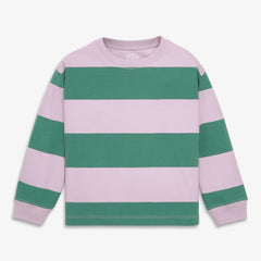 Kids long sleeve easy tee in rugby stripe