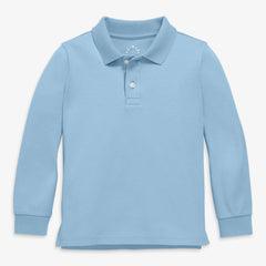 Kids classic long sleeve interlock polo