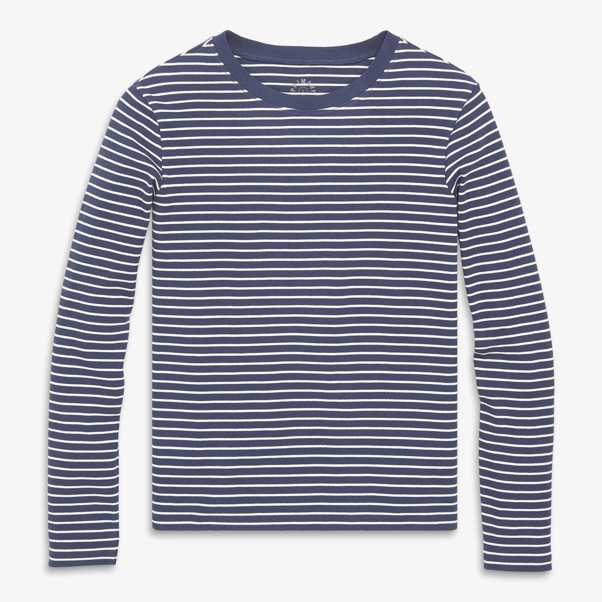 Women's fit long sleeve rib tee in stripe