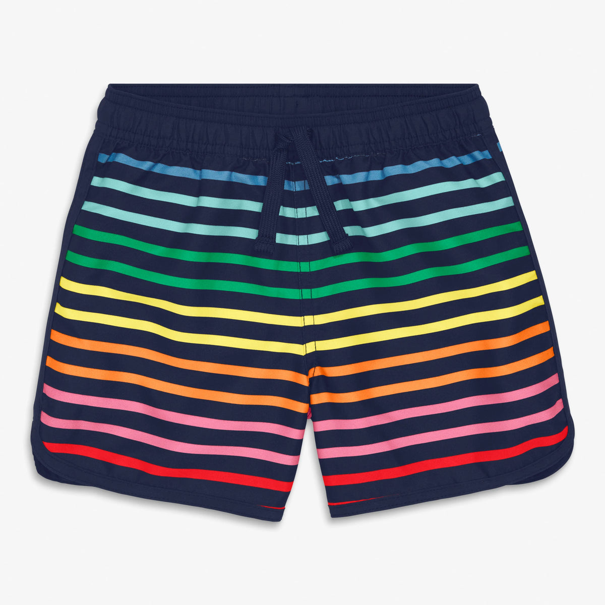 Kids board short in rainbow stripe