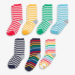 Kids crew sock 7-pack in stripe