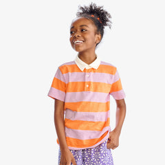 Clearance kids short sleeve polo in rugby stripe