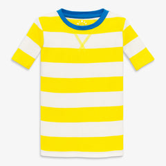 Clearance kids organic short sleeve pj top in bold stripe
