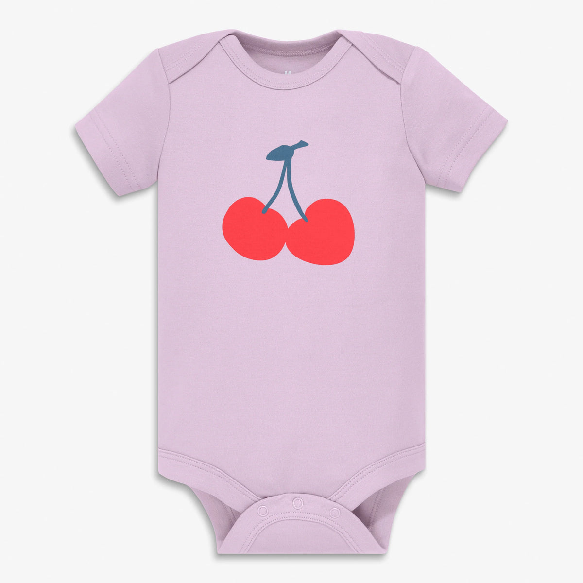 Organic short sleeve cherry babysuit