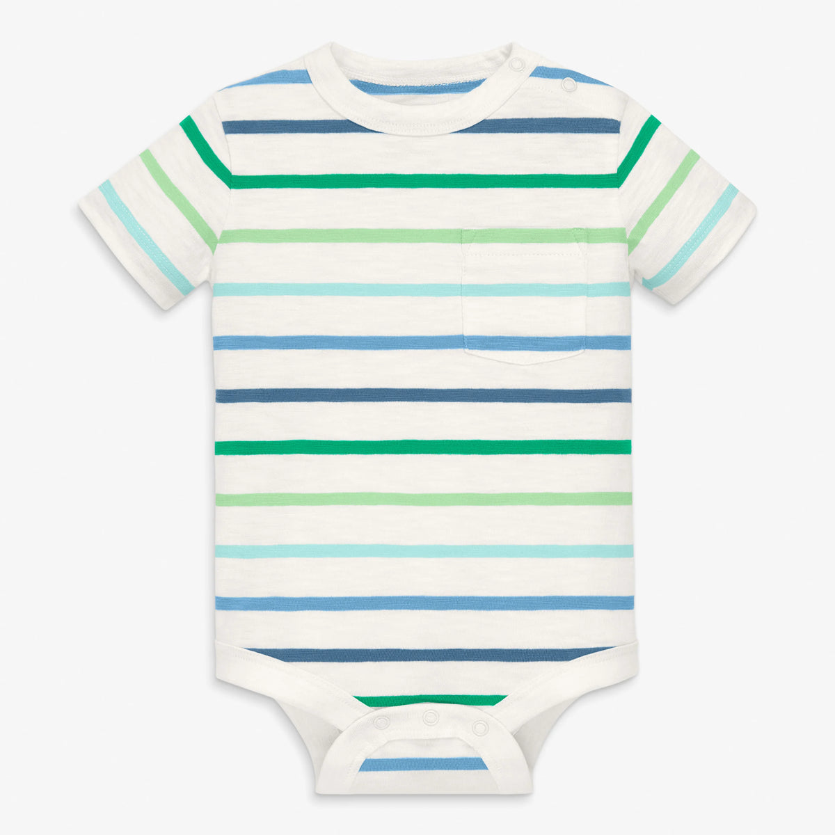 Short sleeve stripe babysuit
