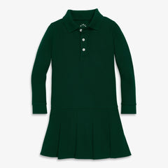 Kids long sleeve pique polo dress