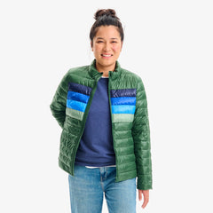 Women's fit lightweight puffer jacket in stripe