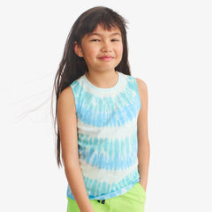 Kids pocket tank in tie-dye