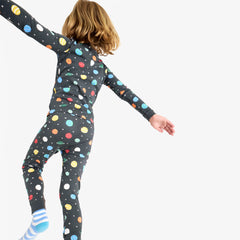 Kids organic PJ pant in rainbow galaxy