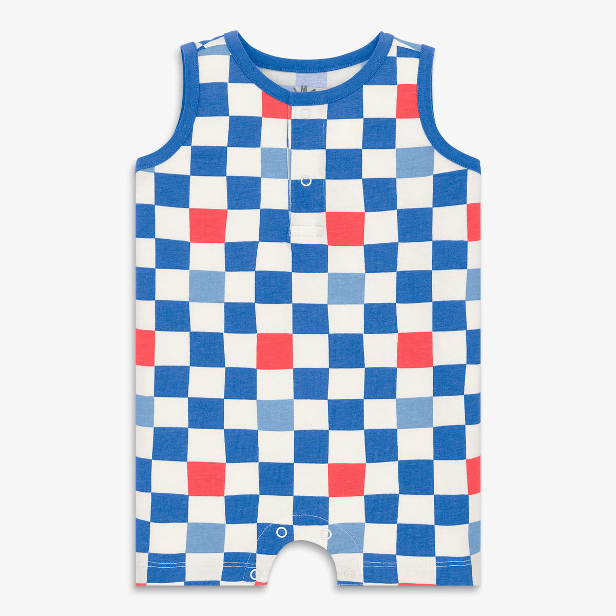 Baby tank shortie in checkerboard