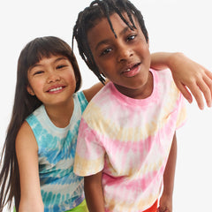 Kids easy pocket tee in tie-dye