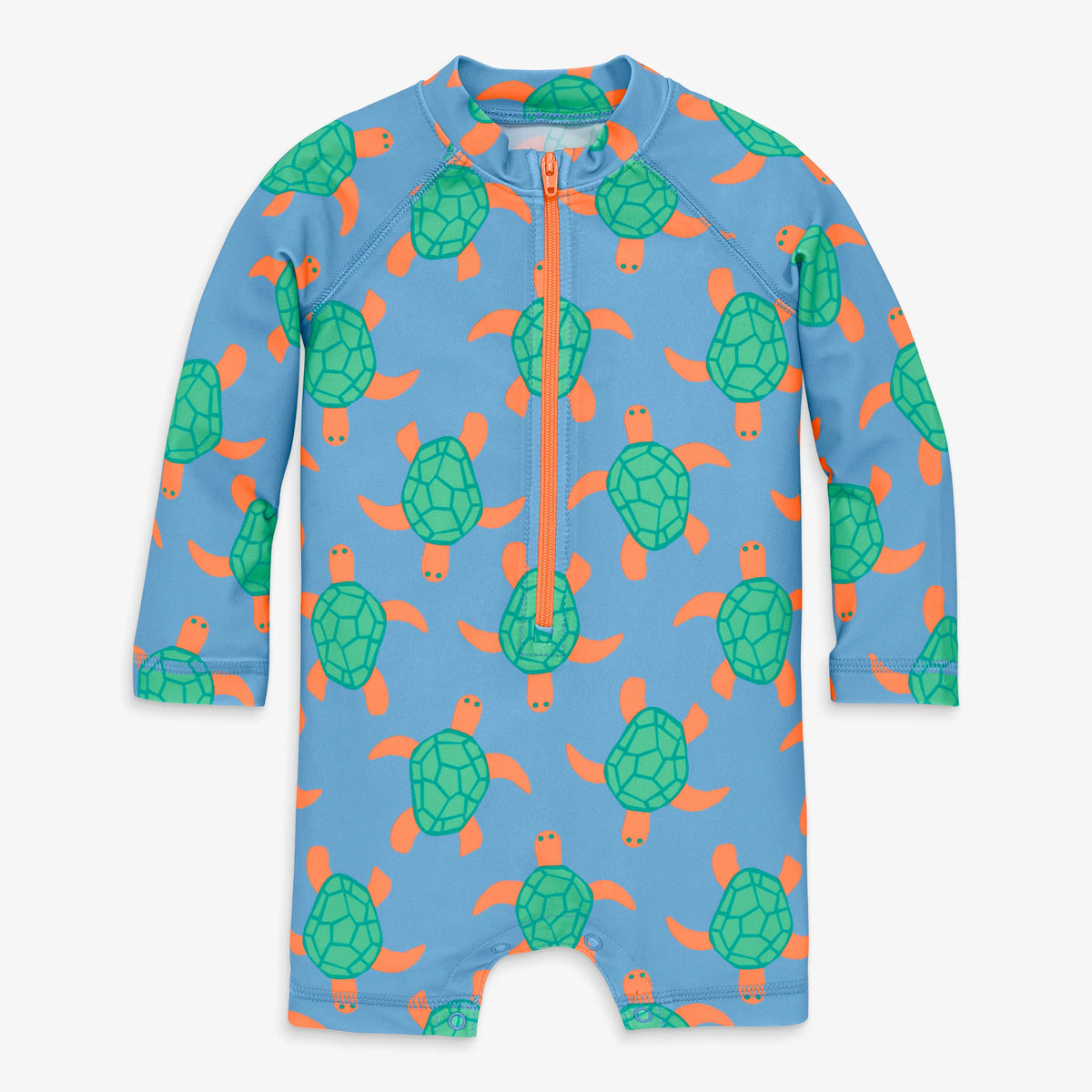 Baby one piece rash guard in swimming turtles