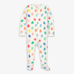 Clearance Baby organic zip footie in rainbow egg hunt
