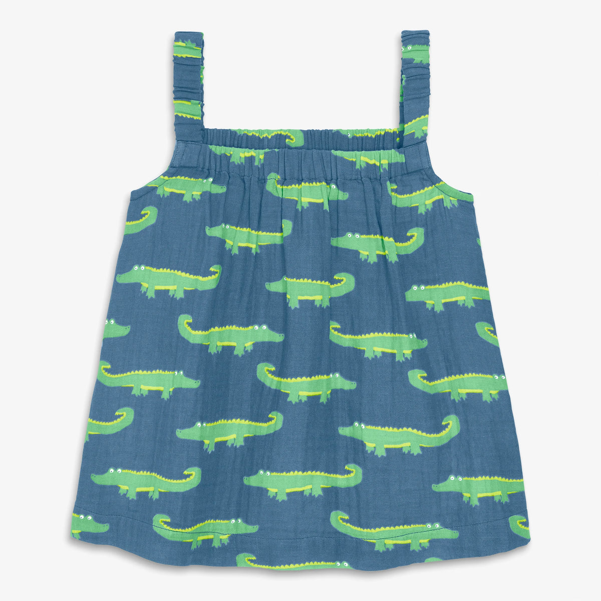Kids cotton gauze tank in gator pals