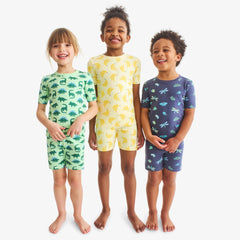Kids organic short sleeve PJ top in dinos