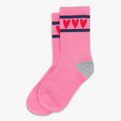 Kids athletic socks with hearts