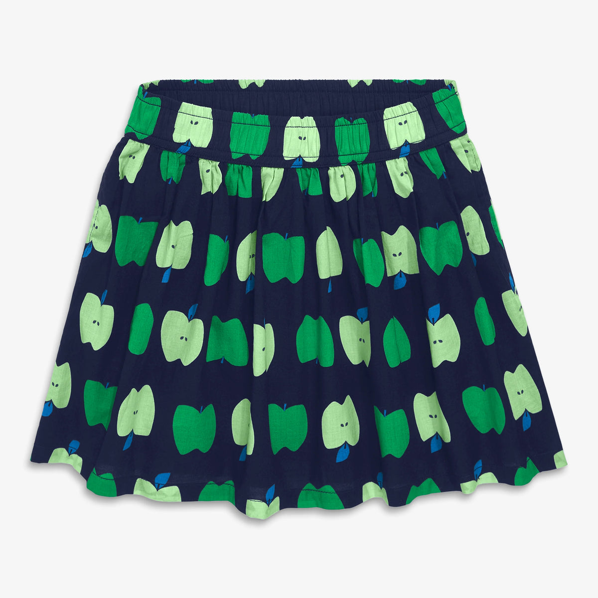 Clearance kids pull-on pocket skirt in apple orchard