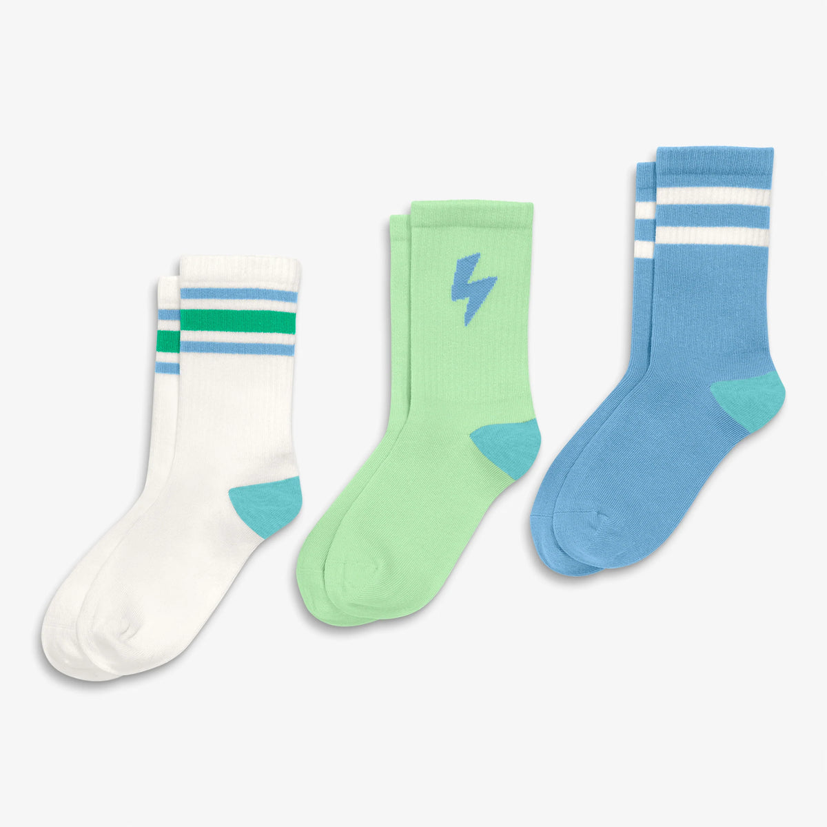 Kids athletic sock 3-pack in bolt mix