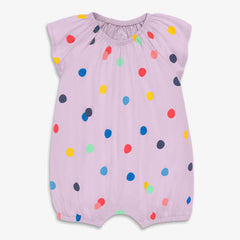 Baby flutter sleeve shortie in rainbow confetti dots