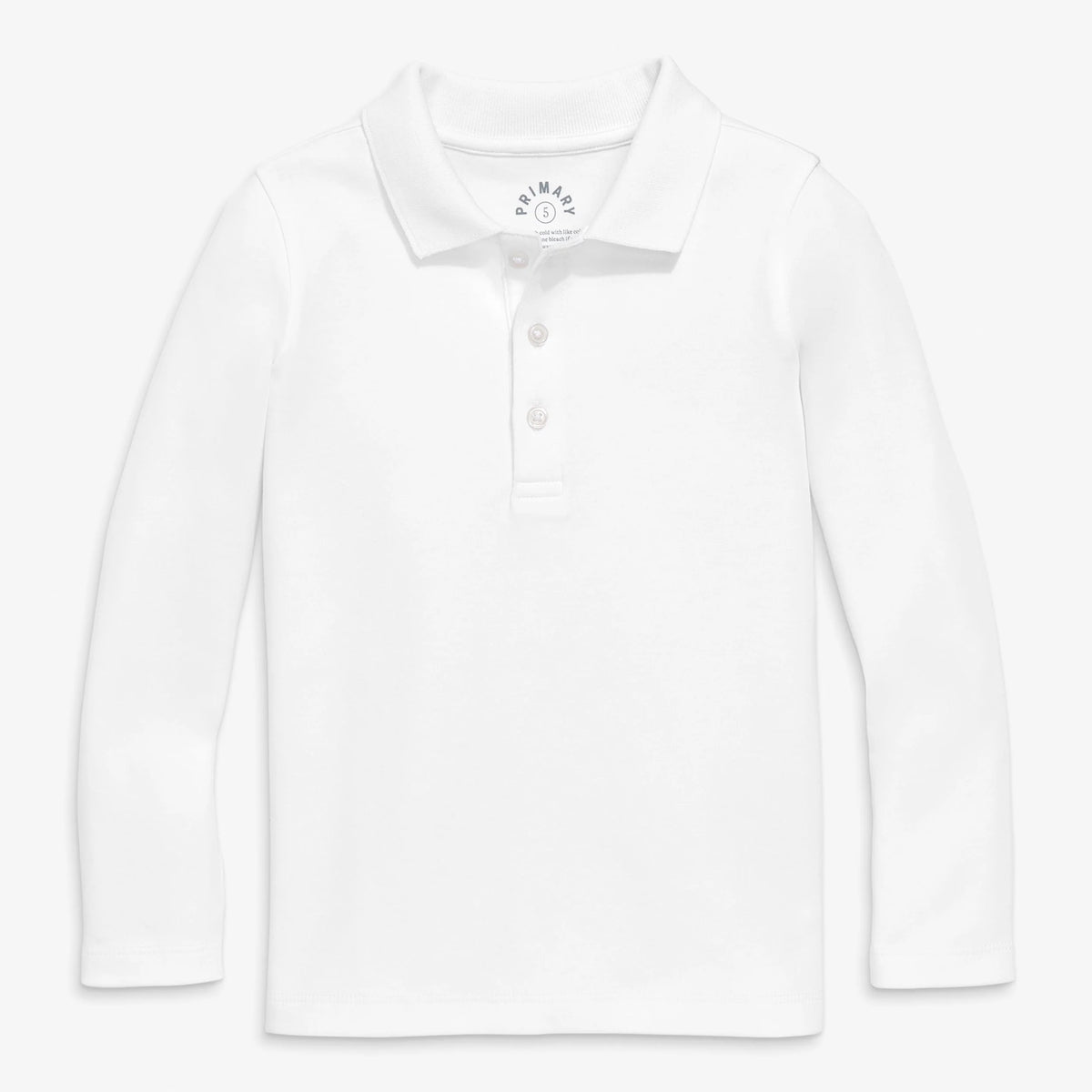 Kids slim long sleeve interlock polo