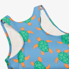 Kids swim tank & shortie set in swimming turtles