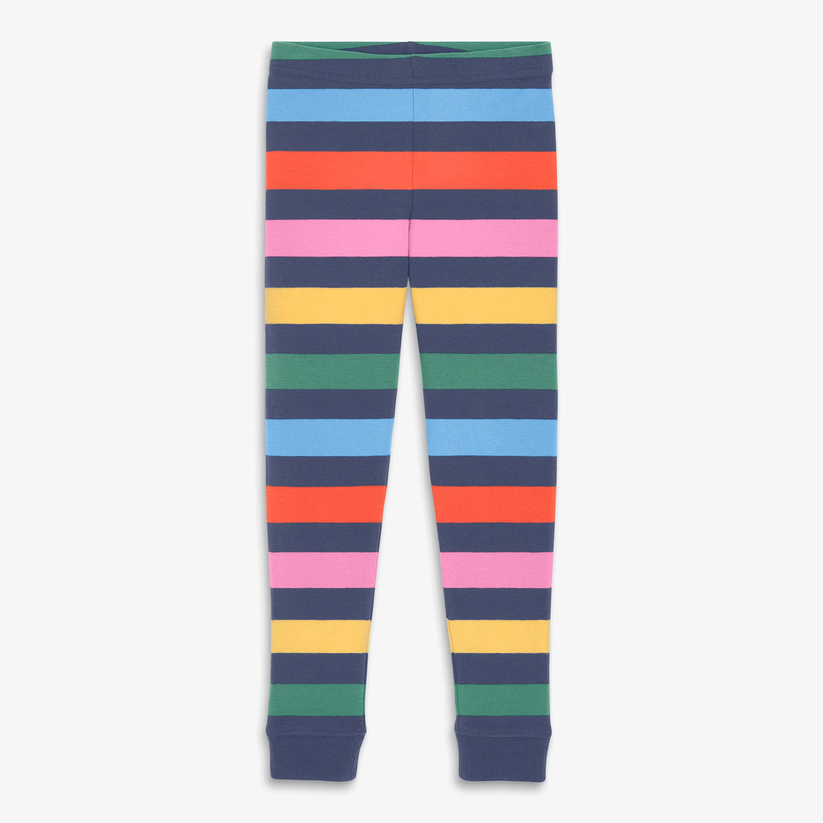 Kids organic PJ pant in rainbow stripe