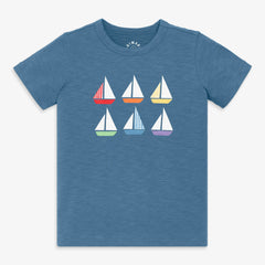 Kids rainbow sailboats tee