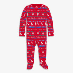 Clearance baby organic zip footie in reindeer fair isle