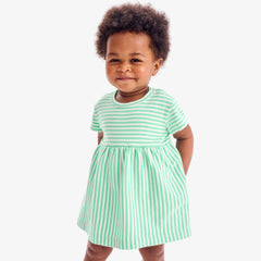 Clearance organic babysuit dress in stripe