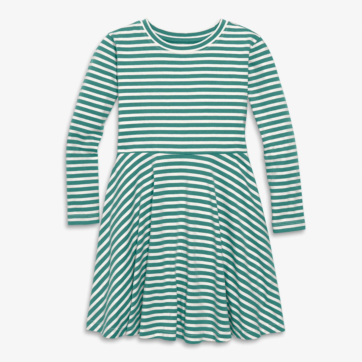 Clearance kids long sleeve twirly dress in mini stripe