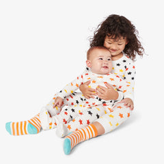 Clearance baby organic zip footie in candy stars