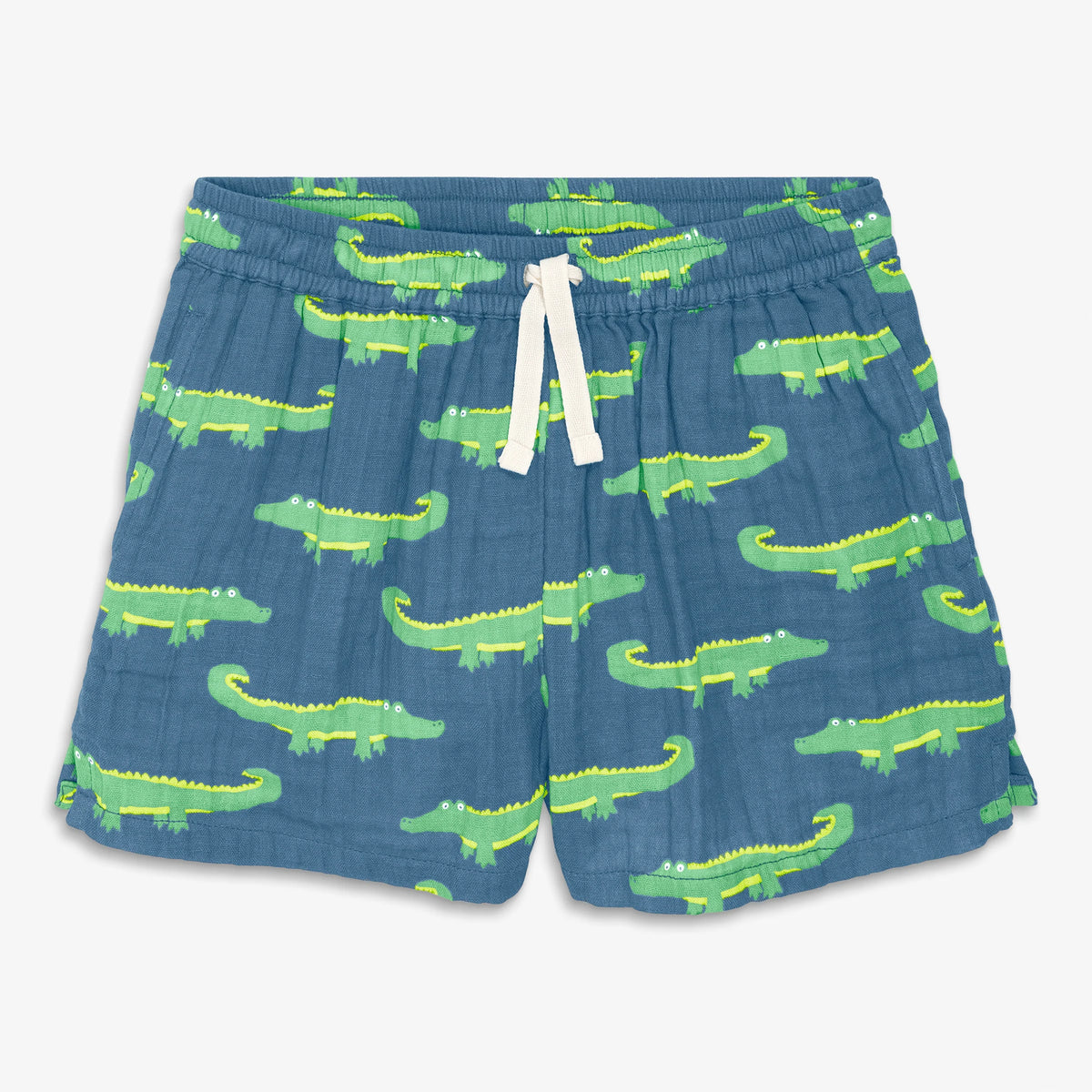 Kids cotton gauze beach short in gator pals