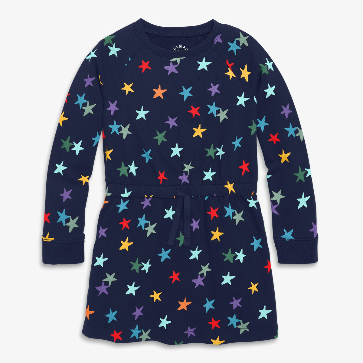 Clearance kids sweatshirt dress in rainbow confetti stars