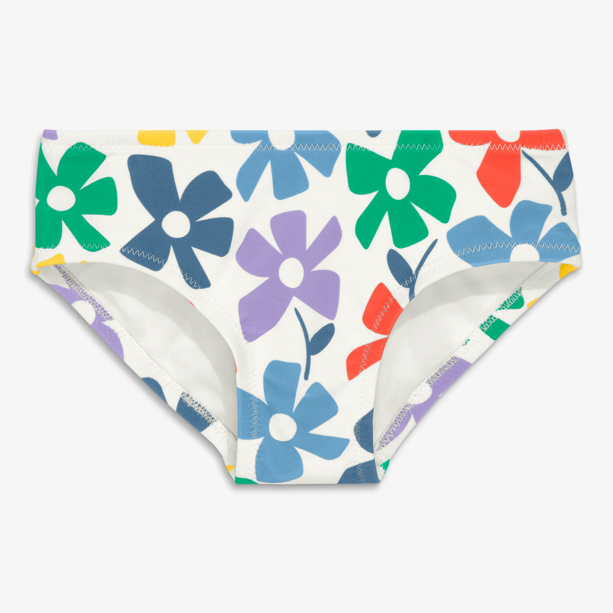Kids swim bikini bottom in rainbow blooms
