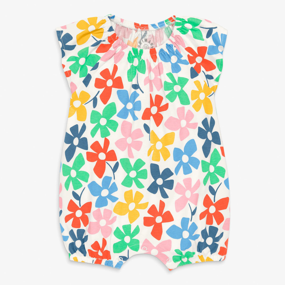 Baby flutter sleeve shortie in rainbow blooms