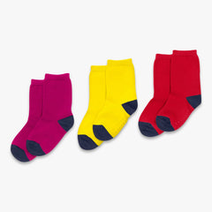 Kids crew sock 3-pack in solid colors