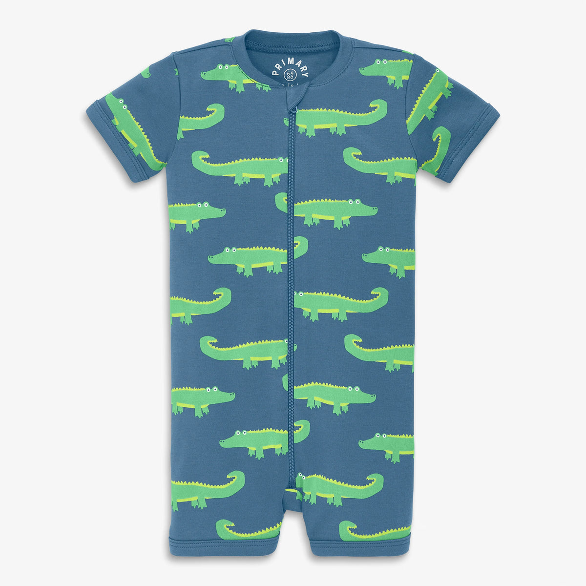 Baby organic zip shortie in gator pals