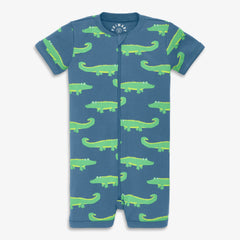 Baby organic zip shortie in gator pals