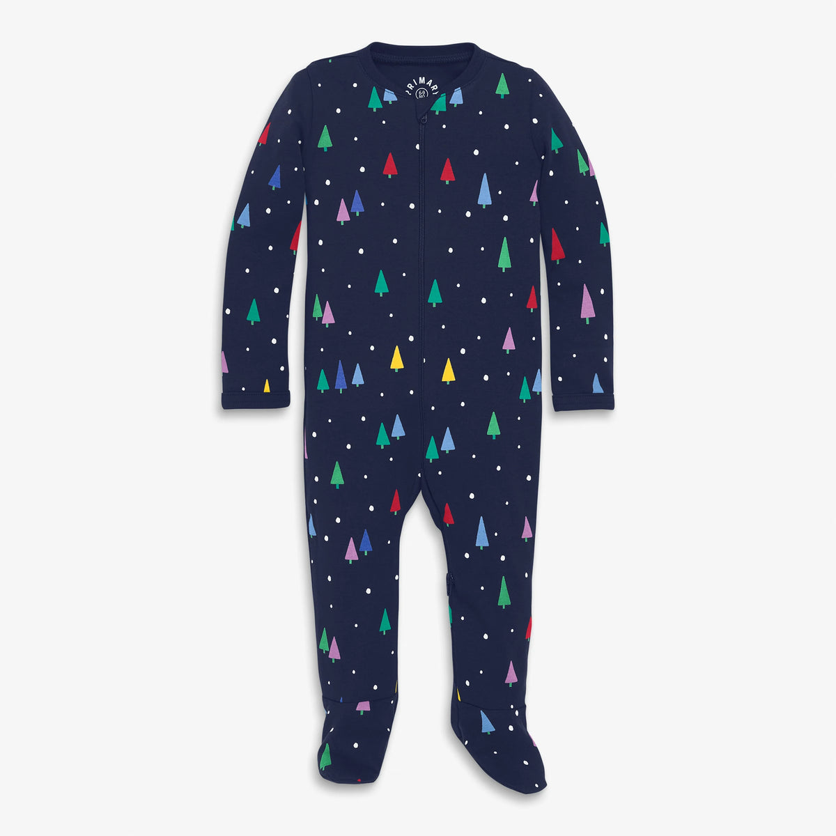 Clearance baby organic zip footie in rainbow forest