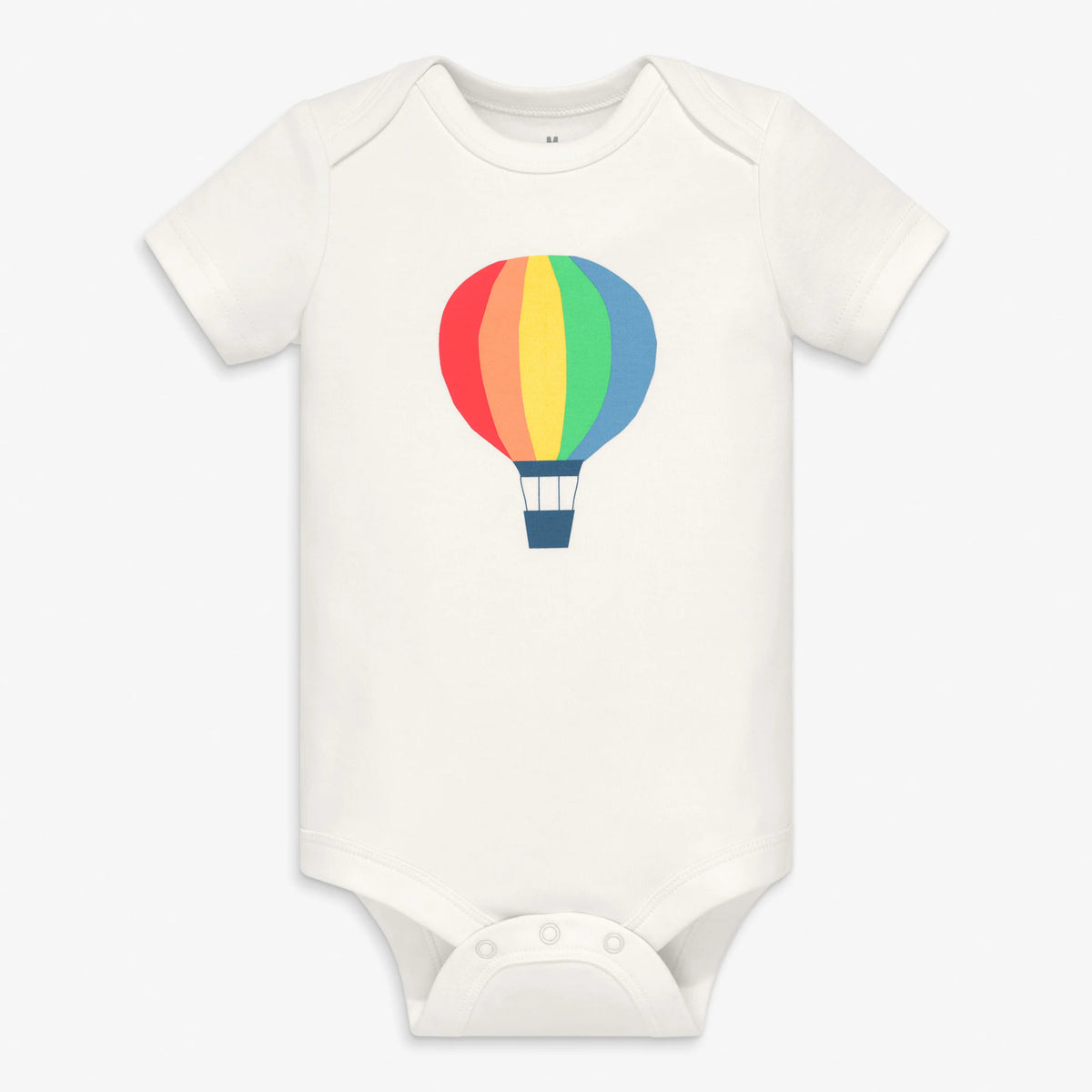 Organic short sleeve hot air balloon babysuit