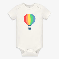 Organic short sleeve hot air balloon babysuit