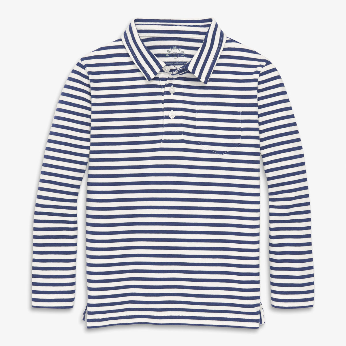 Kids long sleeve polo in stripe