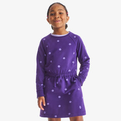 Clearance kids sweatshirt dress in bold blooms
