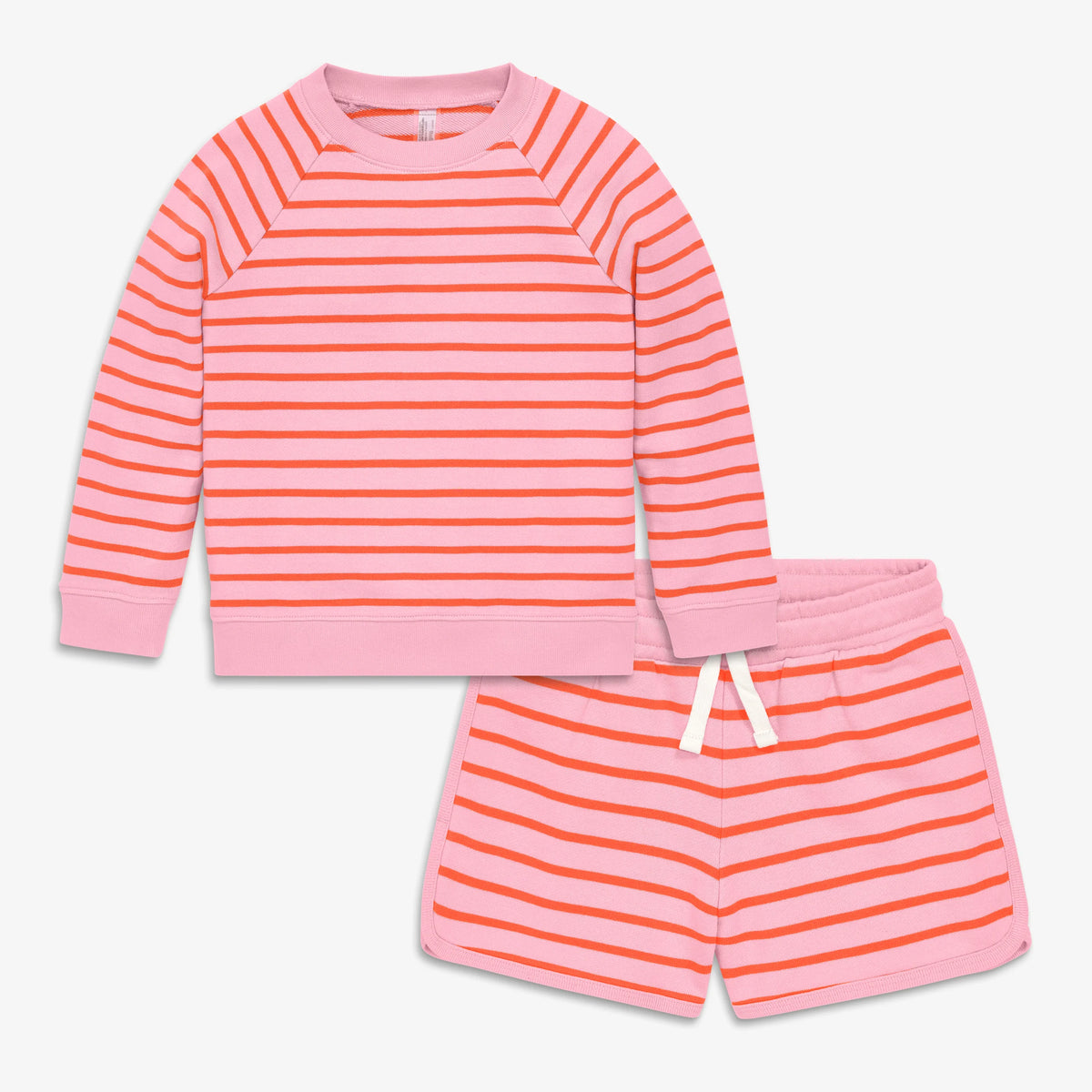 Kids sweatshirt and short in blossom stripe