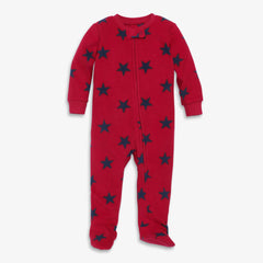 Clearance baby fleece zip footie in star