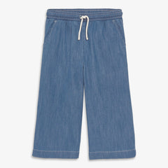 Kids chambray cropped easy pant