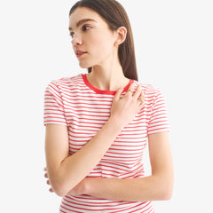 Women's fit rib tee in stripe