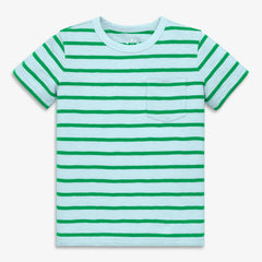 Kids slub pocket tee in stripe