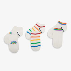 Kids ankle sock 3-pack in rainbow mix