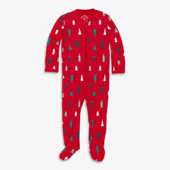 Clearance baby organic zip footie in twinkly trees